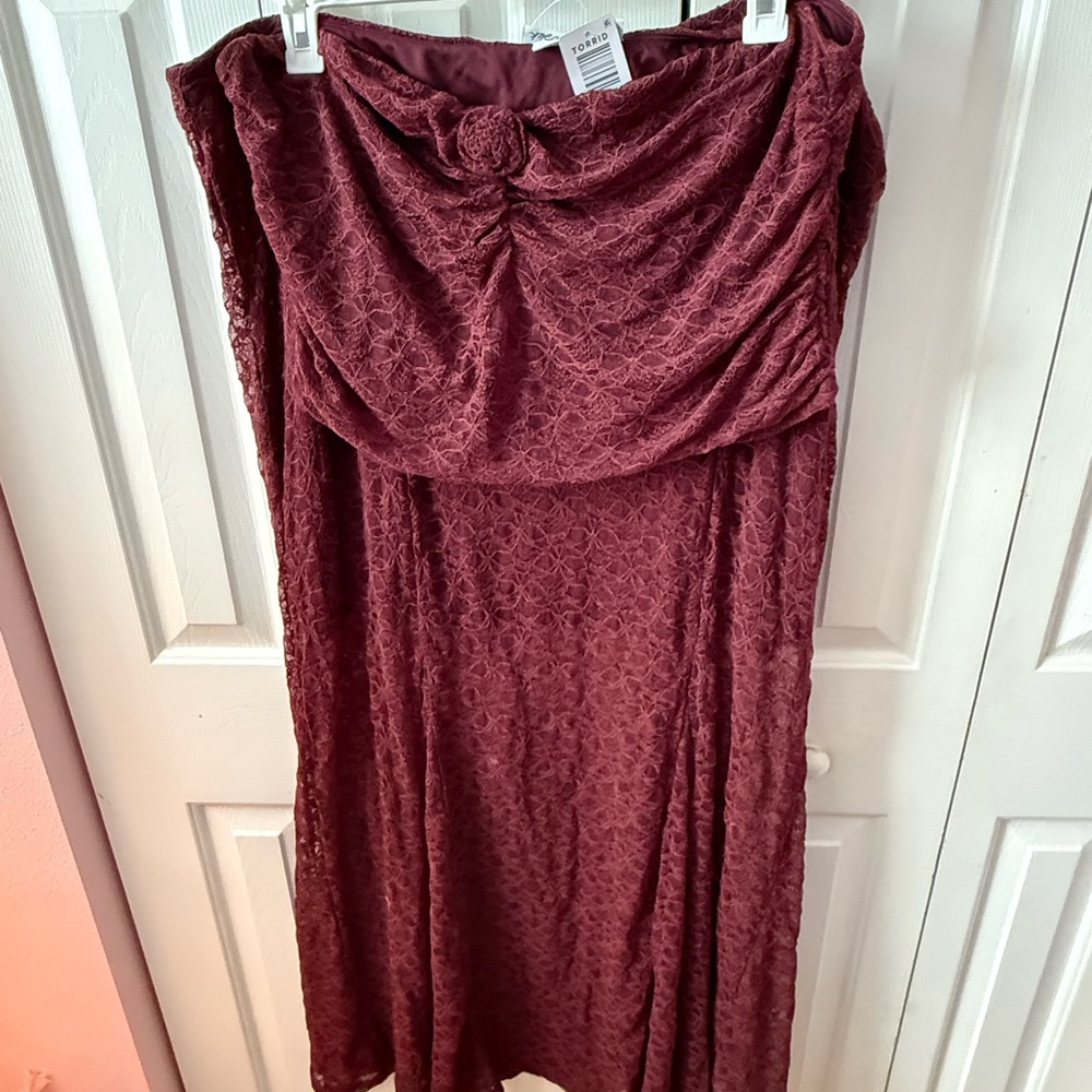 Torrid Plus Size Lovesick Maroon Lace 2 Piece set